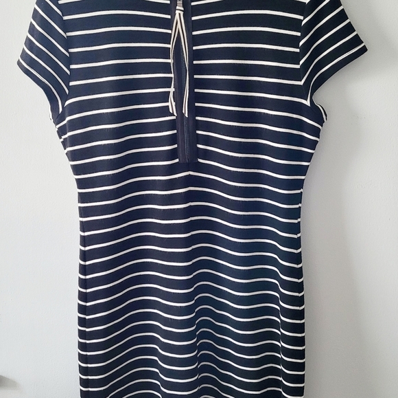Karen Kane Vintage Black and White Stripe Knit Dress Size XL Made in USA - Picture 3 of 4